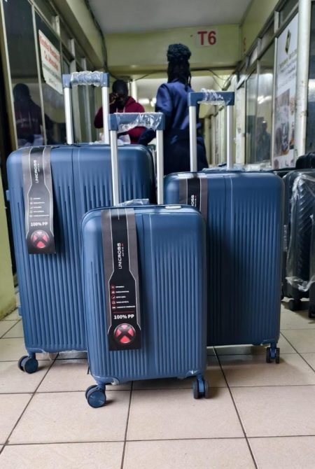 3Pcs Unbreakable  Rubber  suitcase with Double zip Size 3