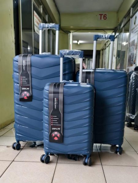 3Pcs Unbreakable  Rubber  suitcase with Double zip Size 4