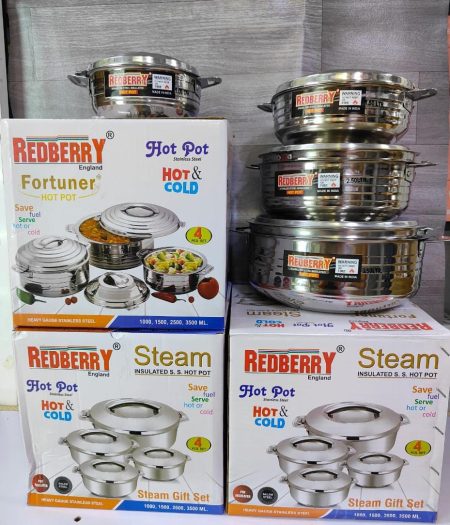 4pcs Redberry Stainless Steel Insulated hotpots 